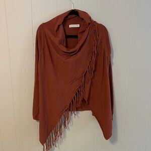 Rust Fringe Poncho